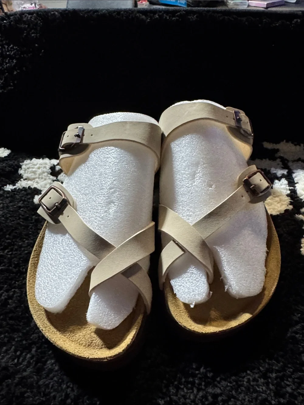 NWT Women’s Beige Strappy Buckle cork Sandals size 11m women’s